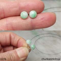 Half round jade ear studs