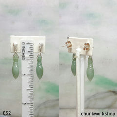Green jade dangling earrings