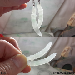 Jade sword earring