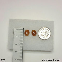 Red cabochon jade ear studs
