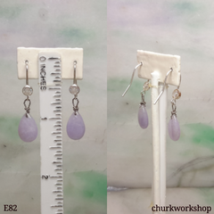 Lavender jade dangling earrings