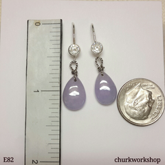 Lavender jade dangling earrings