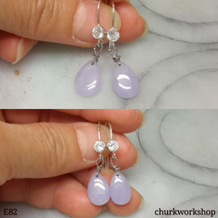 Lavender jade dangling earrings