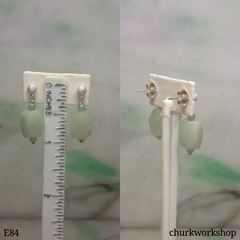 Pale green jade earrings