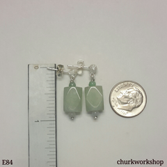 Pale green jade earrings