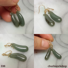 Dangling jade earrings