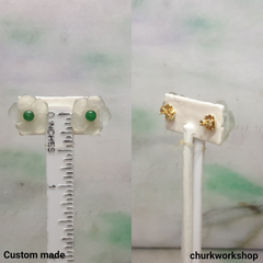 Icy jade flowers 18K ear studs