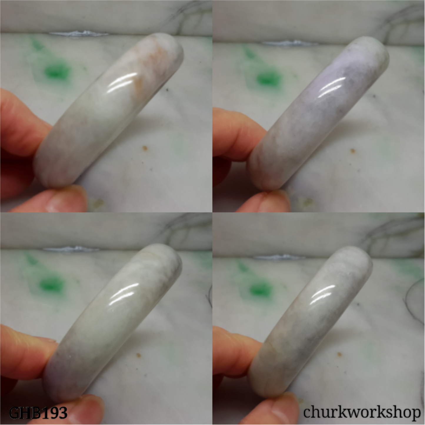 Lavender multi color jade bangle