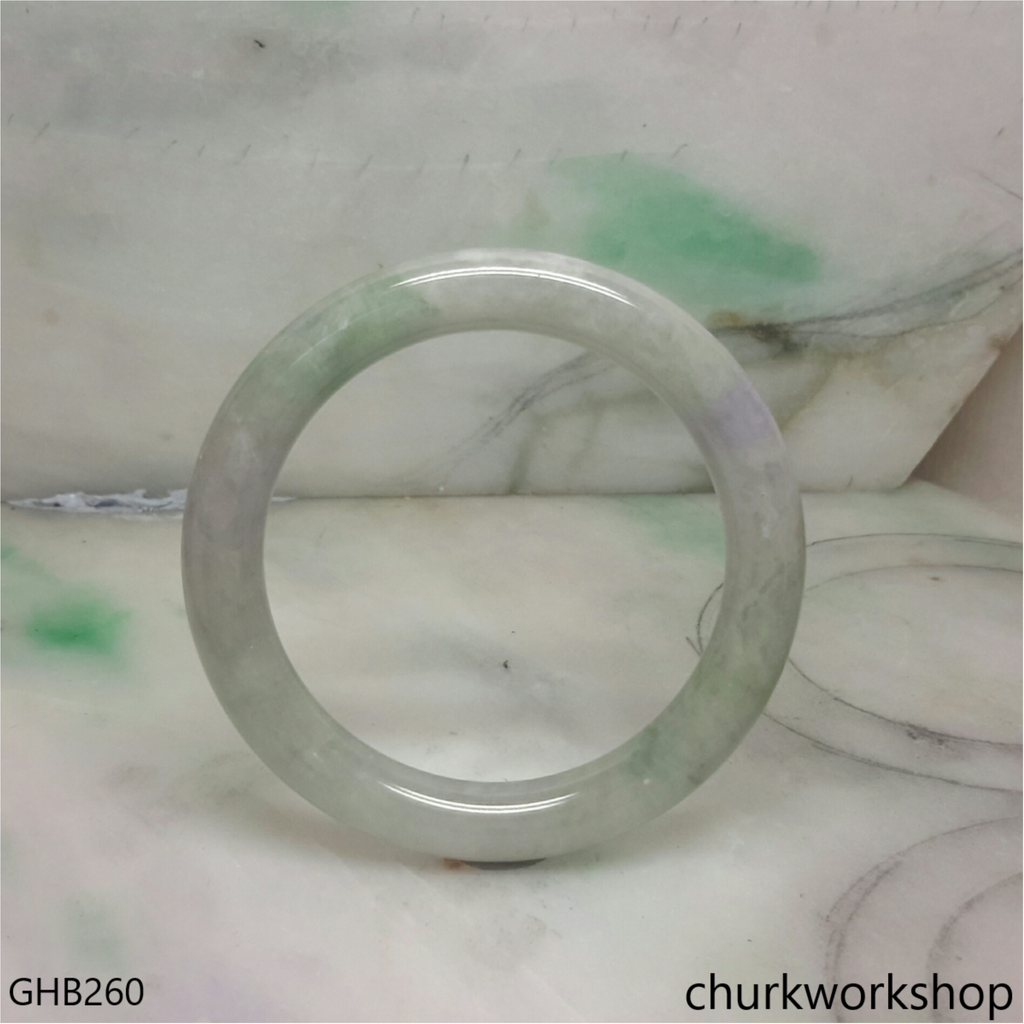 Grayish lavender mix green jade bangle