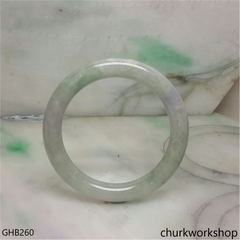 Grayish lavender mix green jade bangle