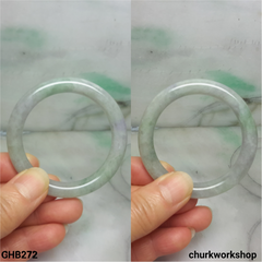 Grayish lavender mix green jade bangle