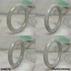 Grayish lavender mix green jade bangle