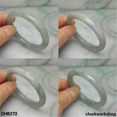 Grayish lavender mix green jade bangle