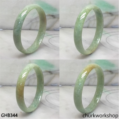 Small light pea green jade bangle