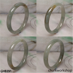 Small icy bluish green jade bangle