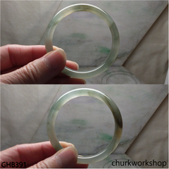 Small icy bluish green jade bangle