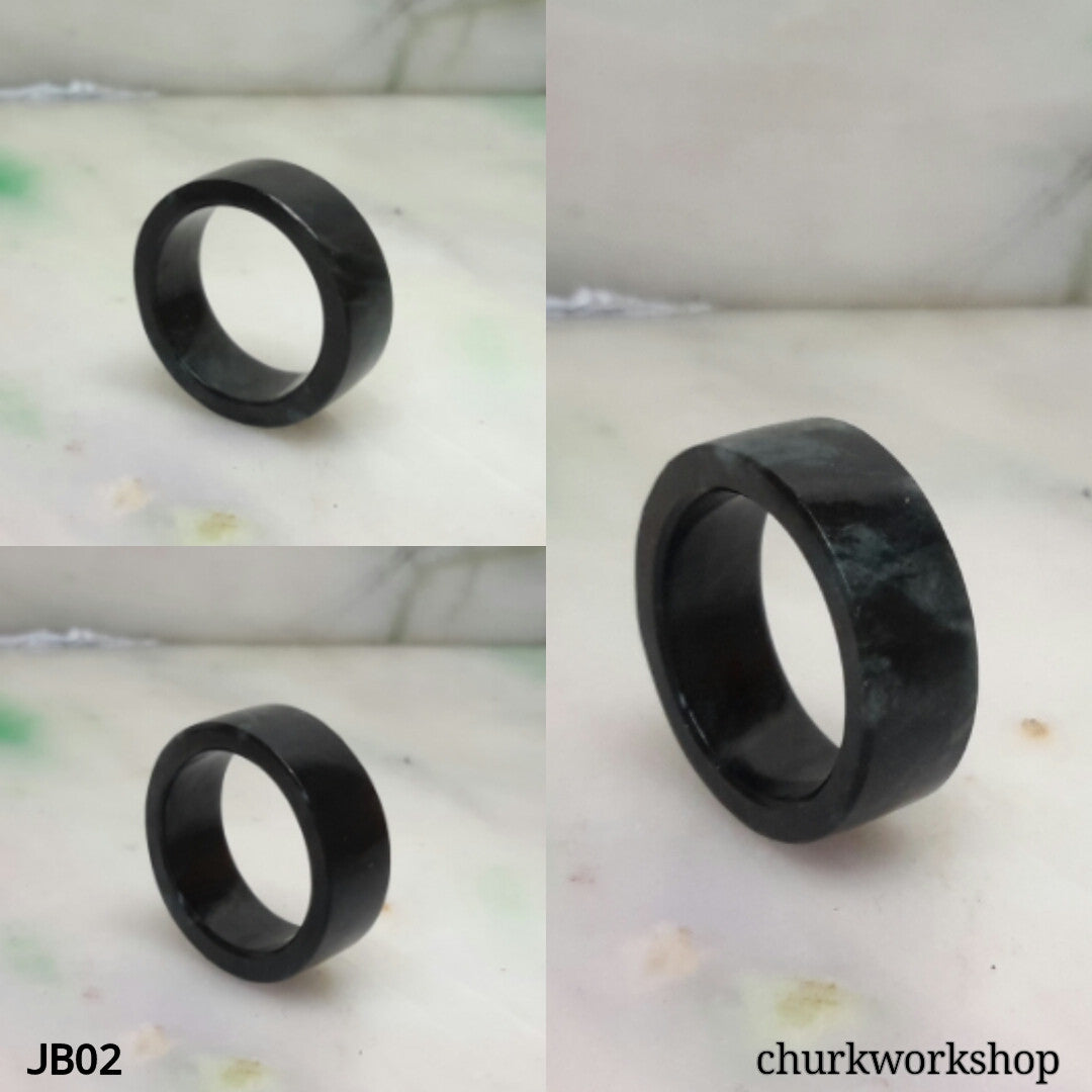 Dark green jade band, unisex jade band