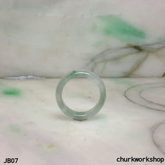 Icy light green jade band, unisex jade band