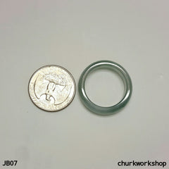 Icy light green jade band, unisex jade band