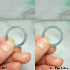Icy light green jade band, unisex jade band
