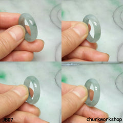 Icy light green jade band, unisex jade band