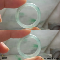 Icy light green jade band, unisex jade band