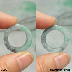 Grey base green jade band, unisex jade band