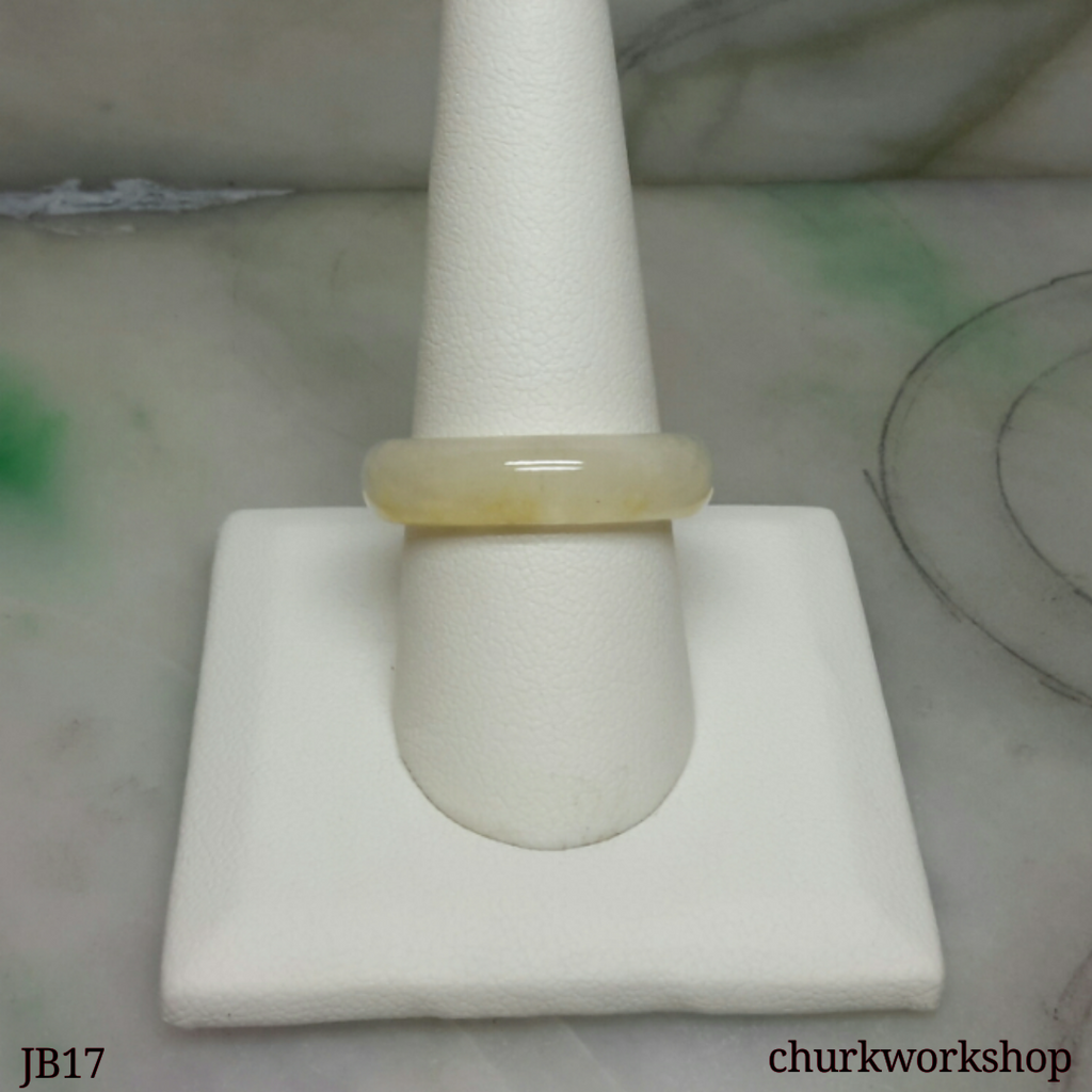 Icy white jade band, unisex jade bend