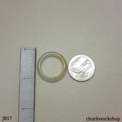 Icy white jade band, unisex jade bend