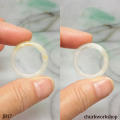 Icy white jade band, unisex jade bend