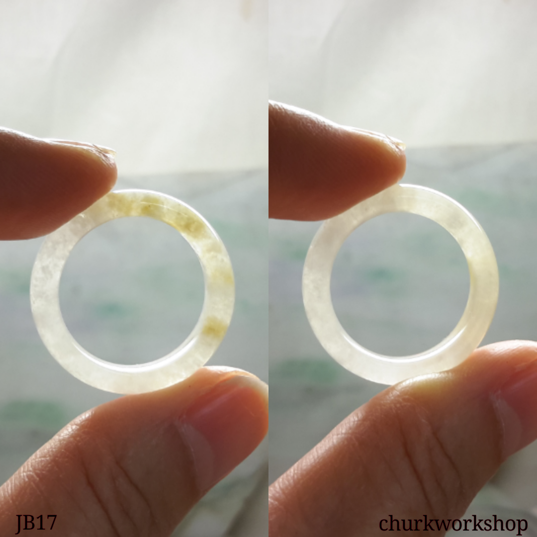 Icy white jade band, unisex jade bend