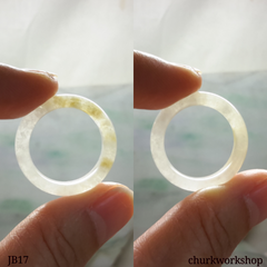 Icy white jade band, unisex jade bend