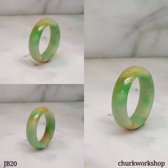 Three color pinkie jade band, unisex jade band