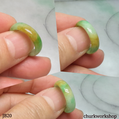 Three color pinkie jade band, unisex jade band