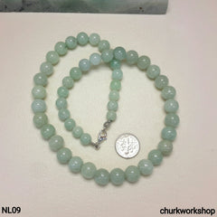 Light green jade beads necklace
