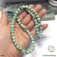 Green jade beads necklace