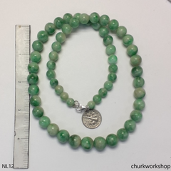 Green jade beads necklace