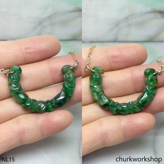 Green jade 14K gold filled necklace