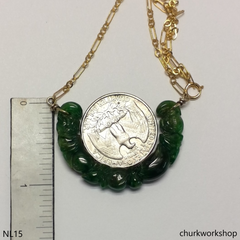 Green jade 14K gold filled necklace