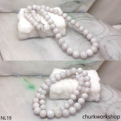Pale lavender jade beads necklace