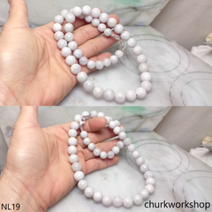 Pale lavender jade beads necklace