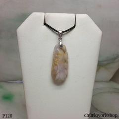Lavender carved jade pendant