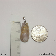 Lavender carved jade pendant