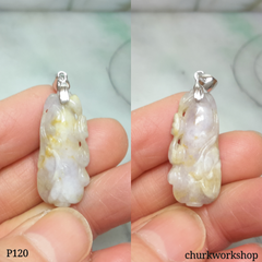 Lavender carved jade pendant