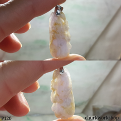Lavender carved jade pendant