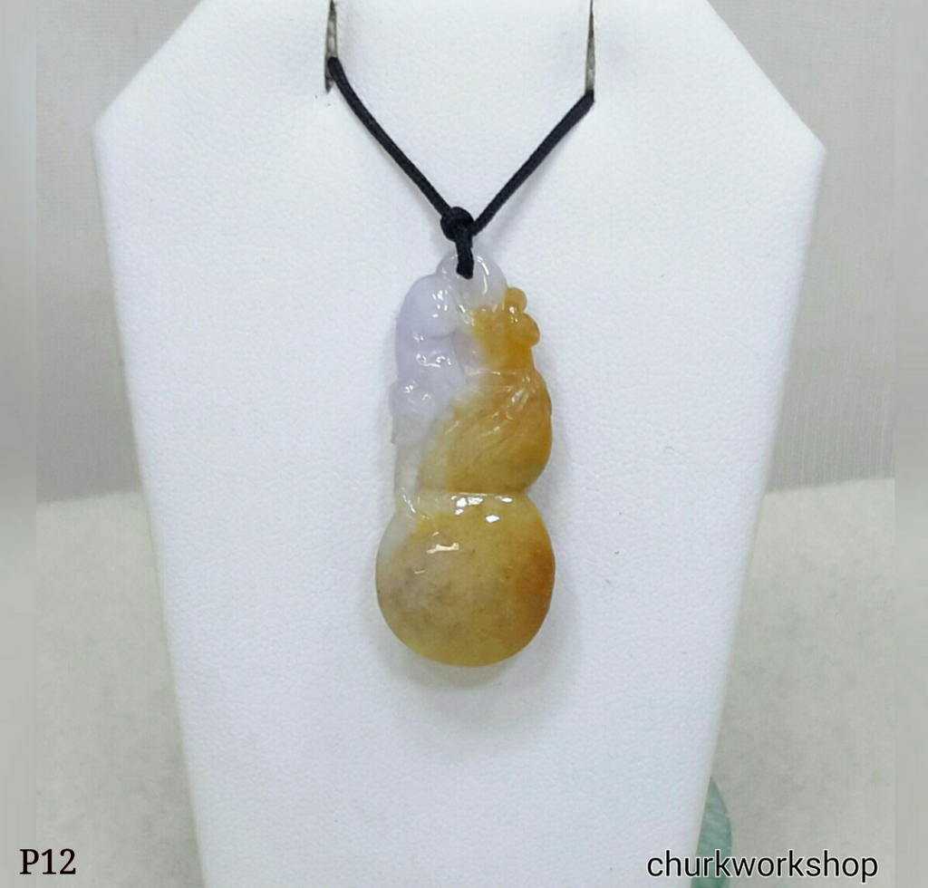 Lavender jade monkey pendant