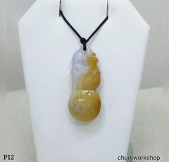 Lavender jade monkey pendant