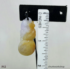 Lavender jade monkey pendant