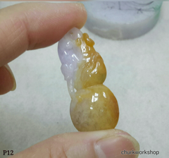Lavender jade monkey pendant