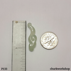 Icy jade pendant, Pale green jade Ruyi pendant